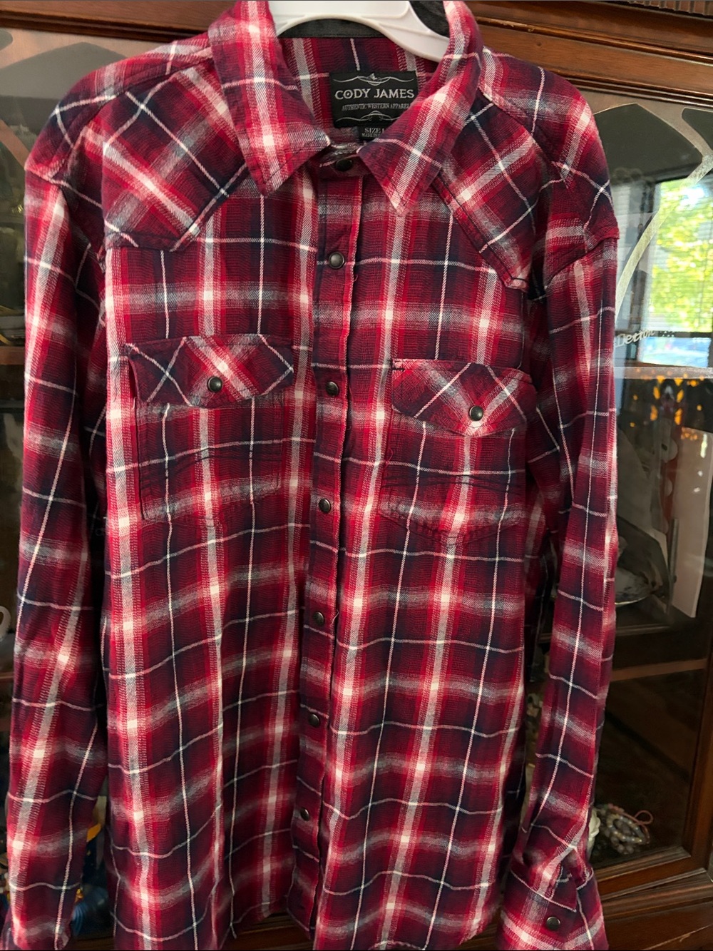 Cody James Men’s Red Plaid Button-Down Shirt